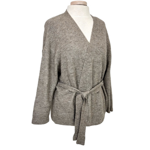 H&M brown belted cardigan